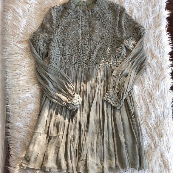 Free People Dresses & Skirts - Free People - olive green GORGEOUS lace open back